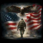 Military Eagle With Soldier Patriotic Metal Photo U-959