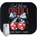 July 4th God Bless America Cherry Mouse Pad U-979