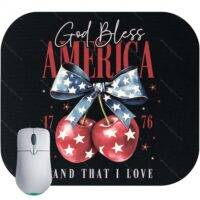 July 4th God Bless America Cherry Mouse Pad U-979