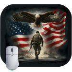 Military Eagle With Soldier Patriotic Mouse Pad U-959