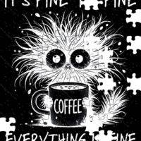 It's Fine Overcaffeinated Coffee Lover Jigsaw Puzzle S-972