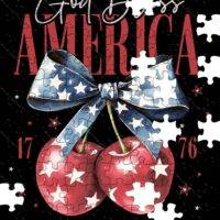 July 4th God Bless America Cherry Jigsaw Puzzle U-979