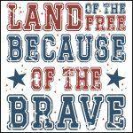 Land Of The Free Because Of The Brave Direct to Film (DTF) Heat Transfer U-1007