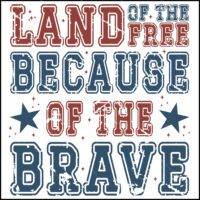 Land Of The Free Because Of The Brave Direct to Film (DTF) Heat Transfer U-1007