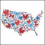 USA Composed Of Bows Direct to Film (DTF) Heat Transfer U-1010