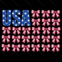US Patriotic Bow Flag Direct to Film (DTF) Heat Transfer U-1017