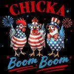 Chicka Boom Boom Patriotic  Direct to Film (DTF) Heat Transfer U-1000