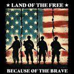 Land Of The Free Because Of The Brave Direct to Film (DTF) Heat Transfer U-998
