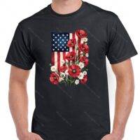 Floral American Flag Shirt U-1002