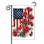 Floral American Flag Garden Flag U-1002
