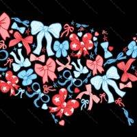 USA Composed Of Bows Metal Photo U-1010