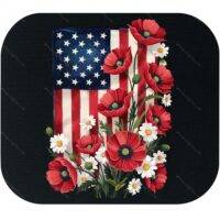 Floral American Flag Mouse Pad U-1002
