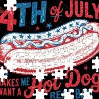 The 4th Of July Makes Me Want A Hot Dog Jigsaw Puzzle U-7011