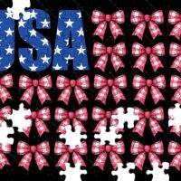US Patriotic Bow Flag Jigsaw Puzzle U-1017