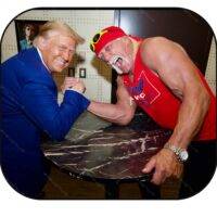 Trump and Hulk Hogan Arm Wrestling Mouse Pad