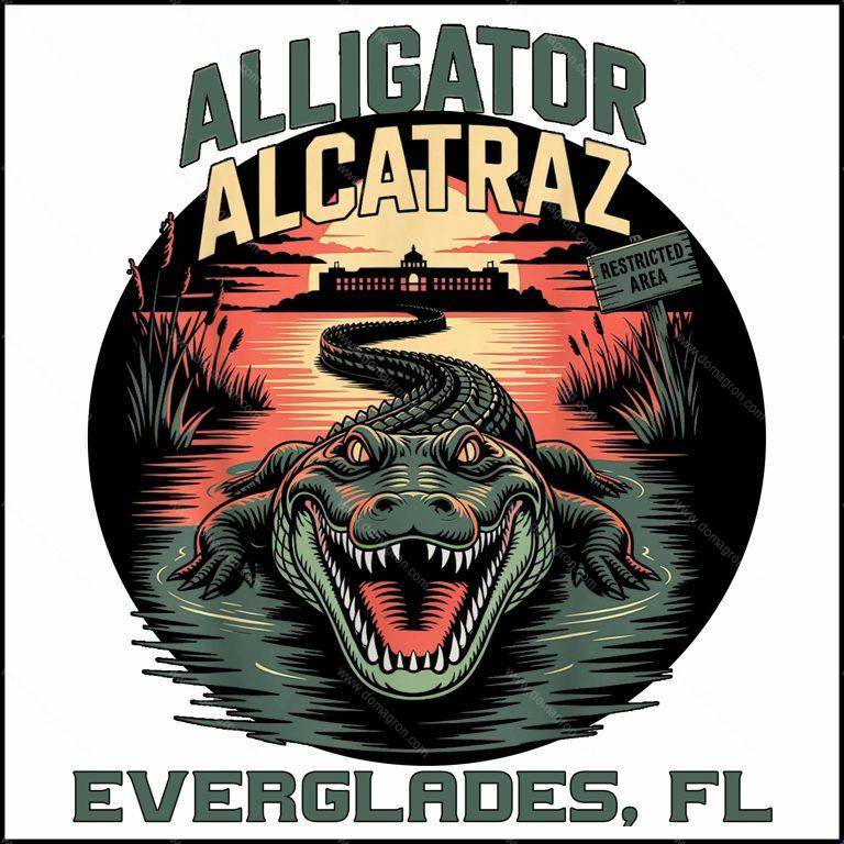Alligator Alcatraz Direct to Film (DTF) Heat Transfer P-1034