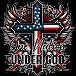 One Nation Under God Patriotic  Metal Photo U-1036