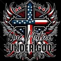 One Nation Under God Patriotic  Metal Photo U-1036