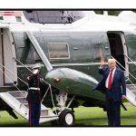 Trump Waiving Next To Marine 1 License Plate