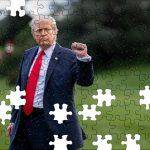 Trump Fist Pumping On Whitehouse Lawn Jigsaw Puzzle