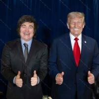Donald Trump And Milei Metal Photo