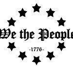 We The People Arm and Neck Sleeve Direct To Film Heat Transfer Gang Sheet of 10 Monochrome Flags -3" or 4" Size - Perfect For Sleeves or Neck