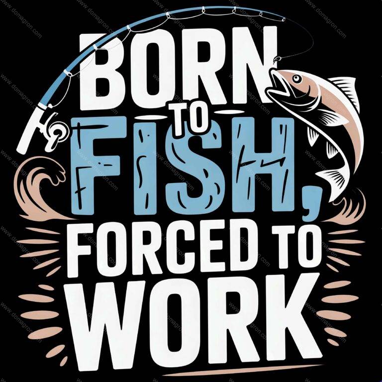 Born To Fish Forced To Work Direct to Film (DTF) Heat Transfer S-1102