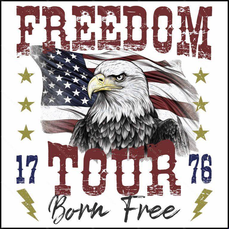 Freedom Tour Patriotic Direct to Film (DTF) Heat Transfer U-1066