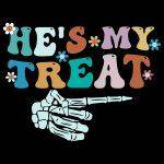 He's My Treat Halloween Couples Direct to Film (DTF) Heat Transfer H-1076