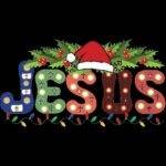 Jesus Christmas With Santa Hat Direct to Film (DTF) Heat Transfer H-1106