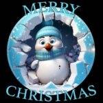 Merry Christmas Peekaboo Penguin Direct to Film (DTF) Heat Transfer H-1092