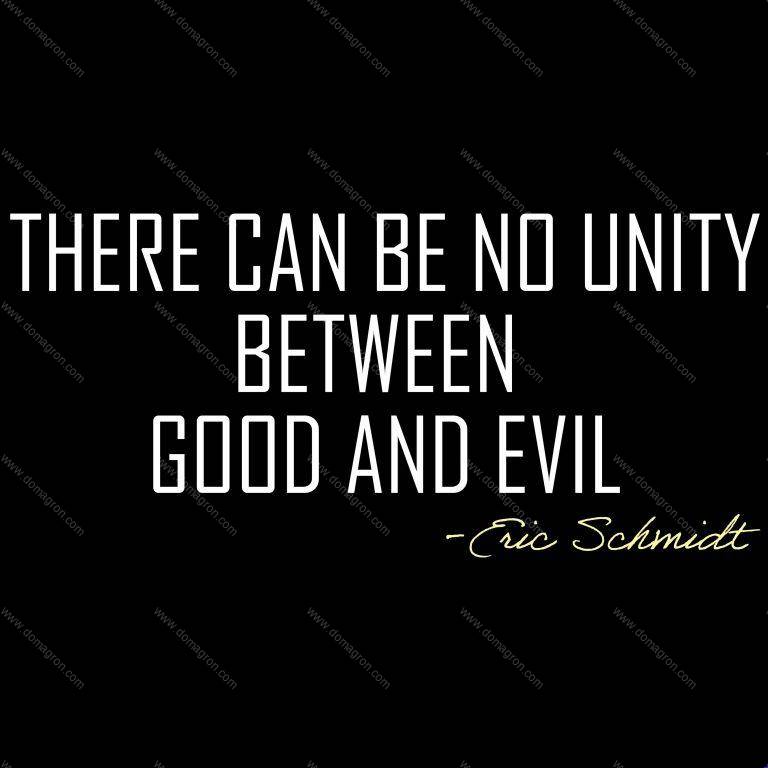 There Can Be No Unity Between Good and Evil Senator Eric Schmidt Quote Direct to Film (DTF) Heat Transfer Q-1084