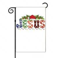 Jesus Christmas With Santa Hat Garden Flag H-1106