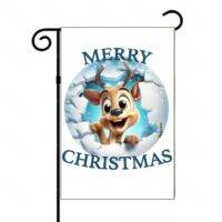 Peekaboo Reindeer Merry Christmas Garden Flag H-1100