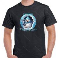 Merry Christmas Peekaboo Penguin Shirt H-1092