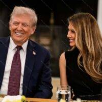 Donald Trump and Melania Dining Metal Photo