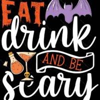 Eat Drink And Be Scary Halloween Metal Photo H-1062