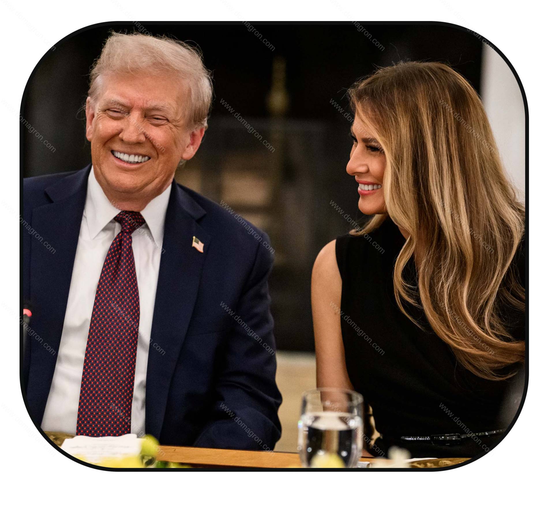 Donald Trump and Melania Dining Mouse Pad