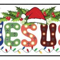 Jesus Christmas With Santa Hat License Plate H-1106