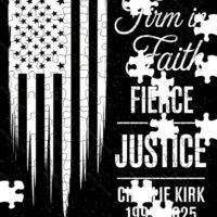 Firm In Faith Fierce In Justice Charlie Kirk Memorial With Flag Jigsaw Puzzle U-1104