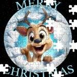 Peekaboo Reindeer Merry Christmas Jigsaw Puzzle H-1100