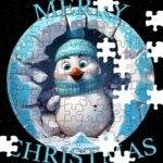 Merry Christmas Peekaboo Penguin Jigsaw Puzzle H-1092