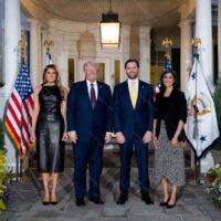 Donald Trump, Melania, The Vances At The VP House Metal Photo