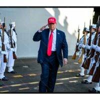 Donald Trump Saluting Navy Guard License Plate