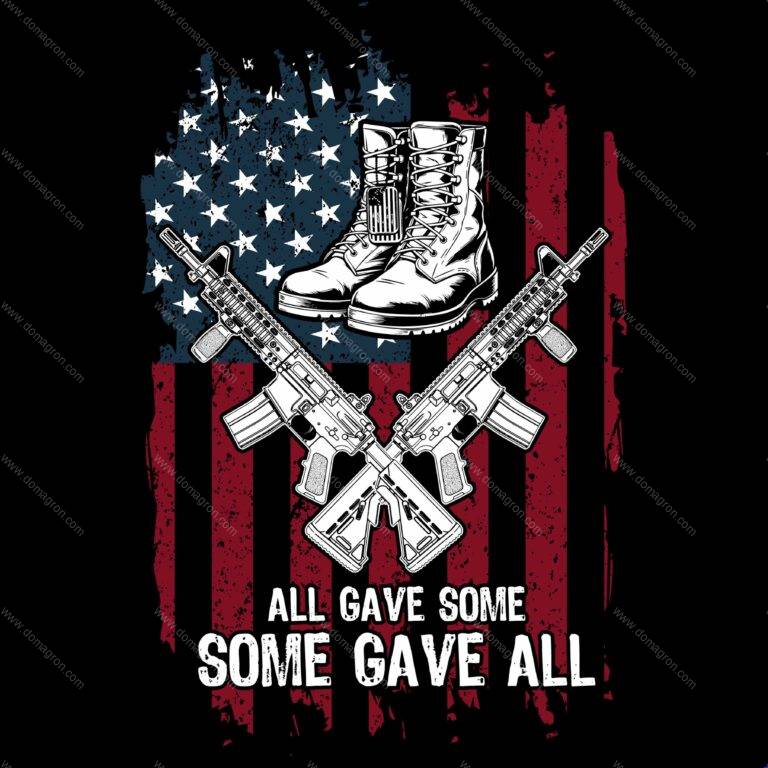 All Gave Some Some Gave All Veteran Direct to Film (DTF) Heat Transfer U-1178