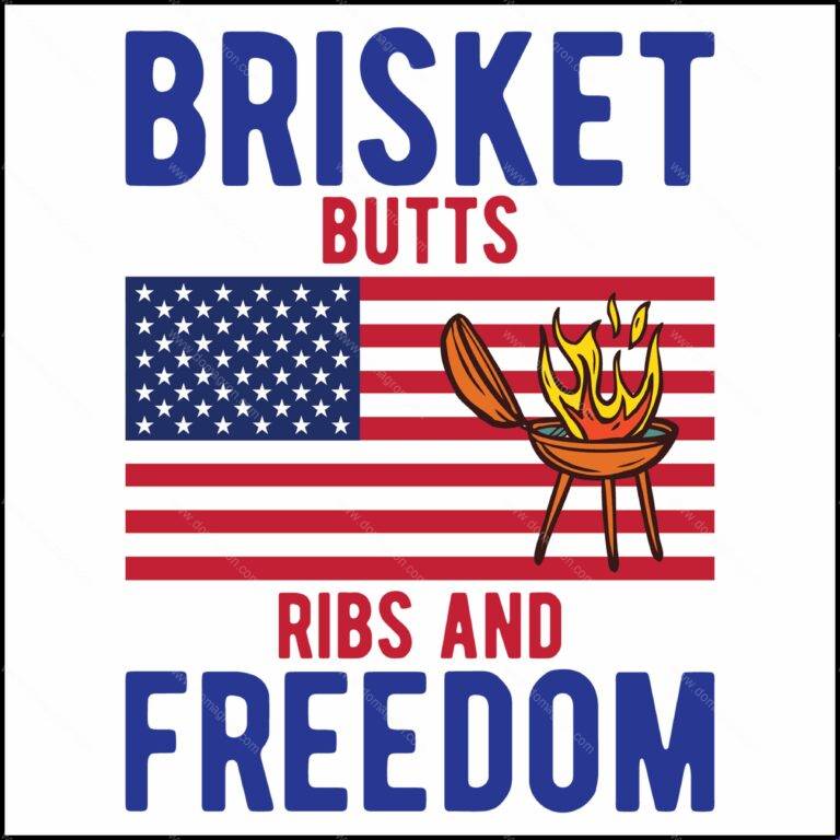 Brisket Butts Ribs And Freedom Direct to Film (DTF) Heat Transfer U-1136