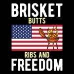 Brisket Butts Ribs And Freedom Direct to Film (DTF) Heat Transfer U-1136