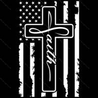 Faith Cross Flag Direct to Film (DTF) Heat Transfer U-1116