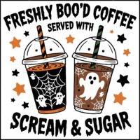 Freshly Boo'd Coffee Halloween Direct to Film (DTF) Heat Transfer H-1165