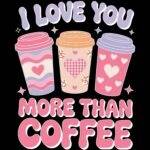 I Love You More Than Coffee Direct to Film (DTF) Heat Transfer F-1174